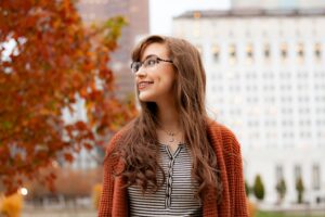 woman with braces